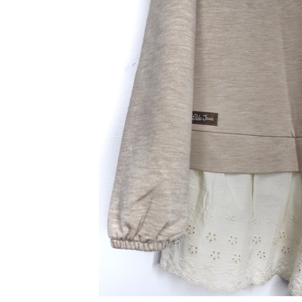 Matilda Jane NWT Bohemian Long Sleeve Neutral Top Small - Picture 6 of 7